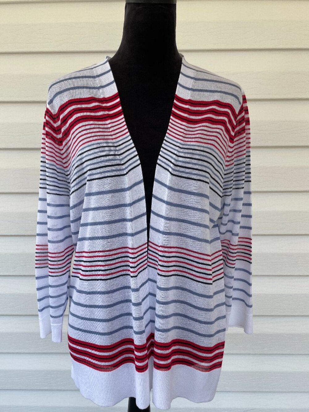 NWT CATO Lightweight Cardigan 18/20W Red White Blue